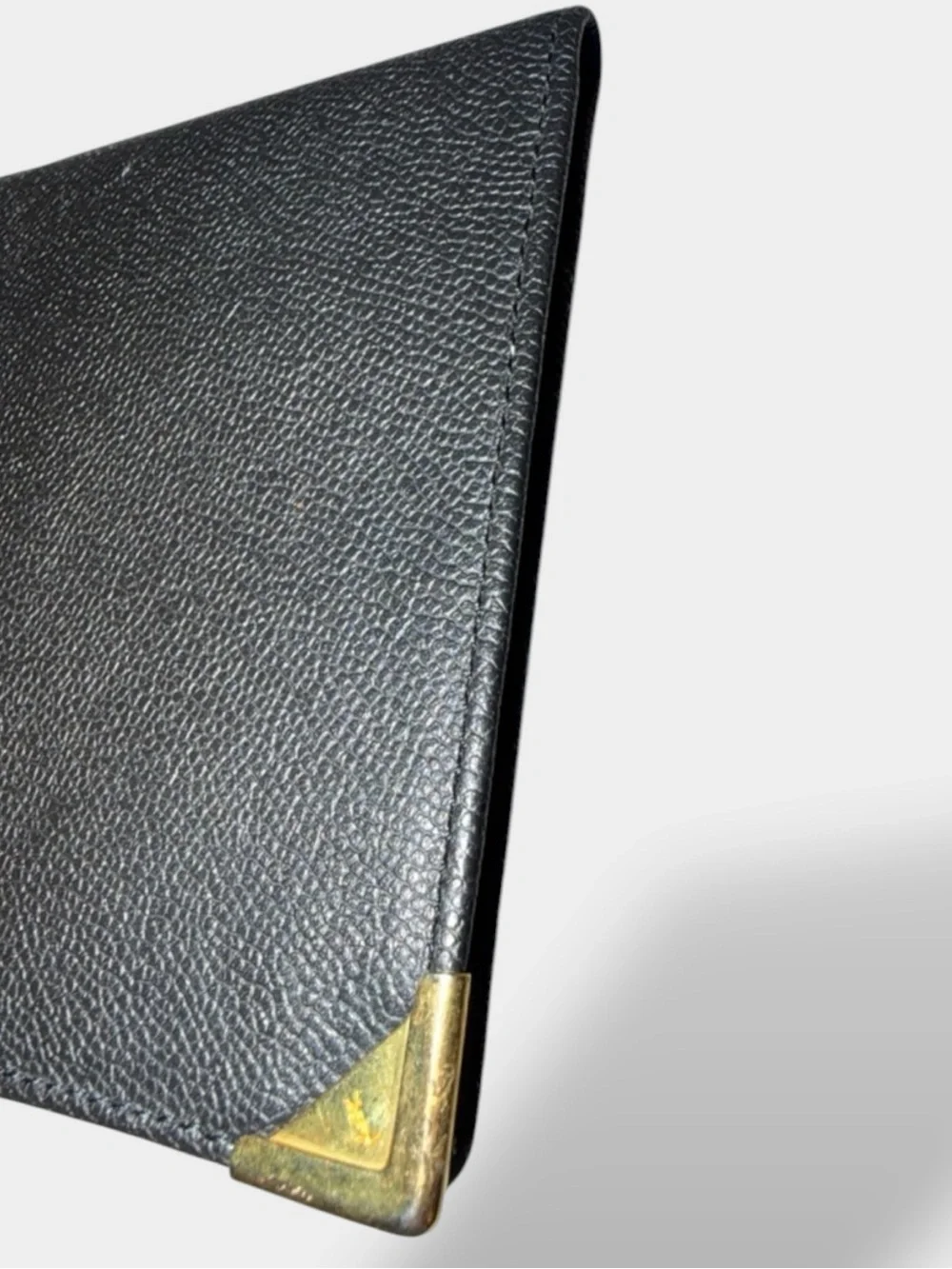 Yves Saint Laurent 🪢VTG Black Leather Long Wallet with Gold Corner Hardware - Picture 8 of 8